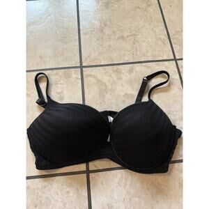 Adrienne Vittadini Women’s Striped Black Bra Underwire Push up Size 40D
